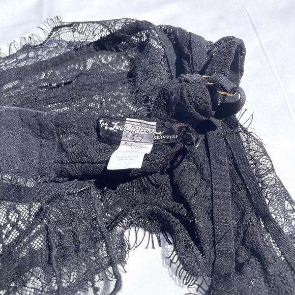 For Love And Lemons Skivvies Black Lace Bralette Bra Womens Large - Picture 6 of 7